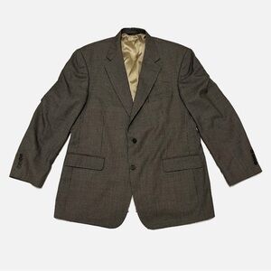 Brooks Bros. Brown Houndstooth 100% Worsted Wool  Sports Coat Blazer Size 44R